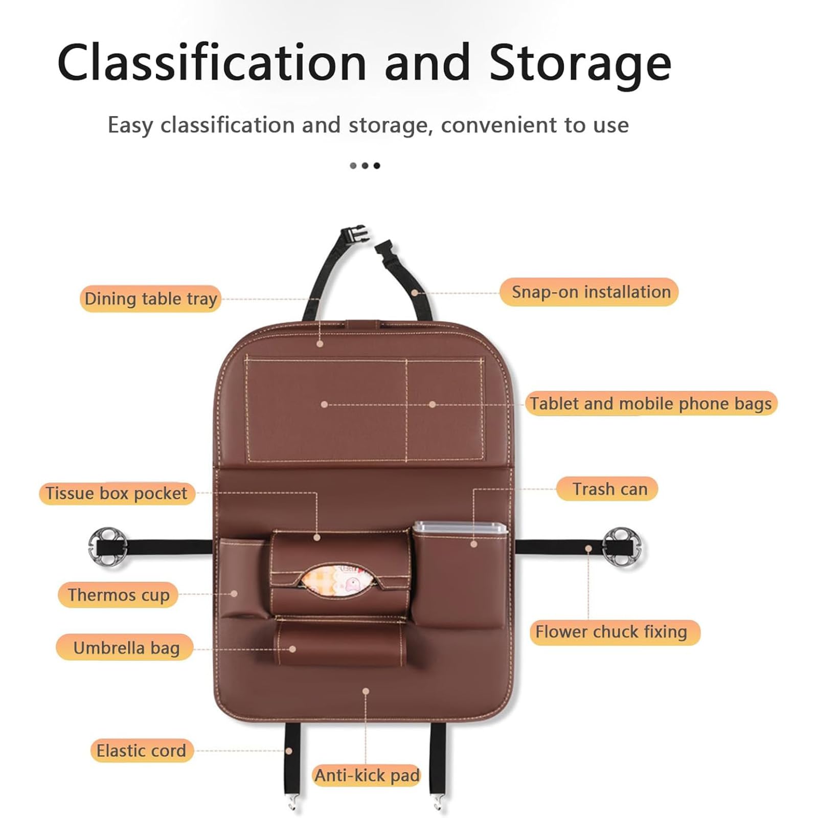 Organizer Protezione Sedile Posteriore Auto per Skoda Octavia Kamiq Karoq Kodiaq Superb Yeti Scout, Kick Mats con Tavolino Pieghevole Impermeabile con Borsa Portaoggetti Multifunzionale Accessori