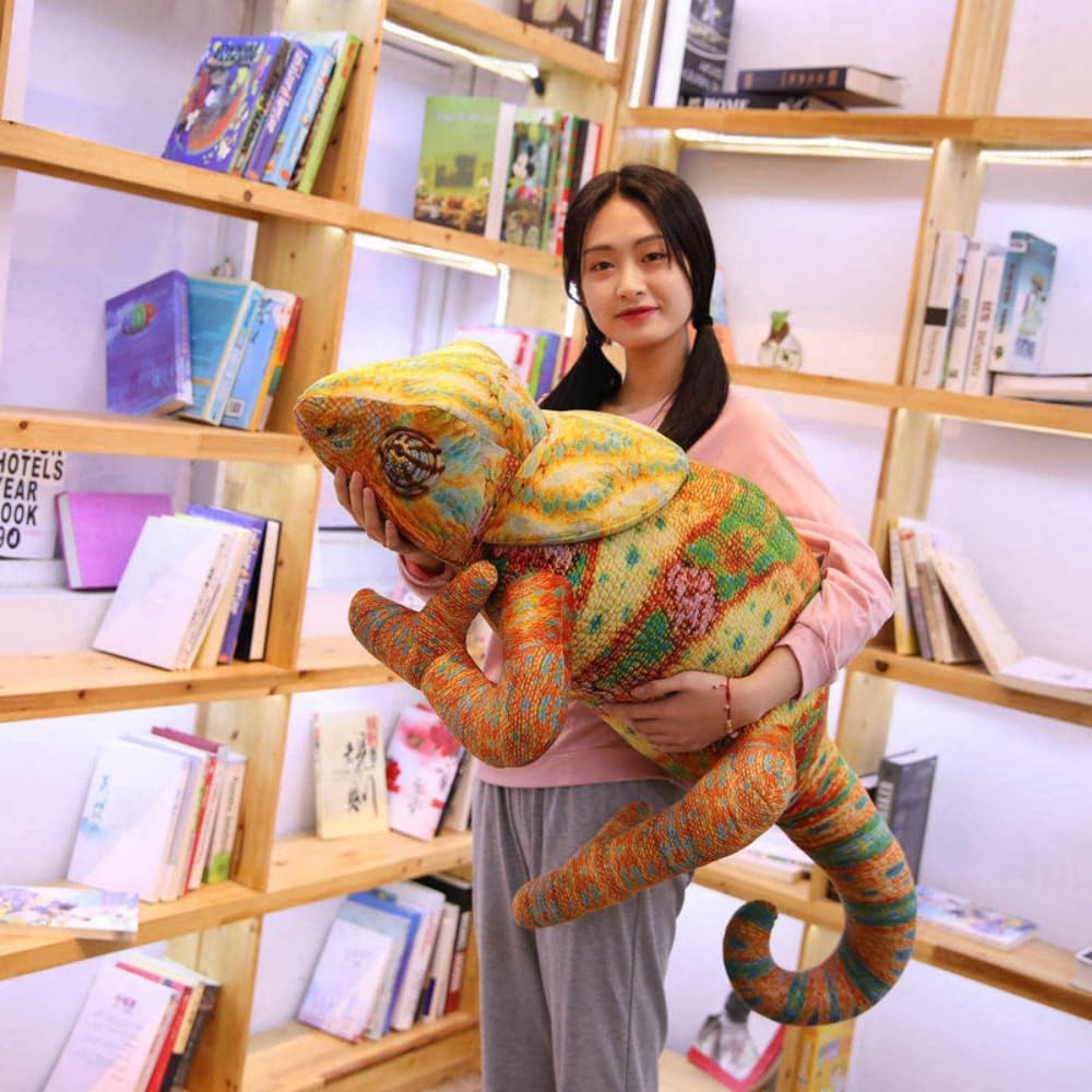 Xshelley Chameleon Stuffed Plush Toy, Lizard Plush Animal, Iguana Plush Doll, Wildlife Toys Gifts for Kids (75 cm) - Image 3