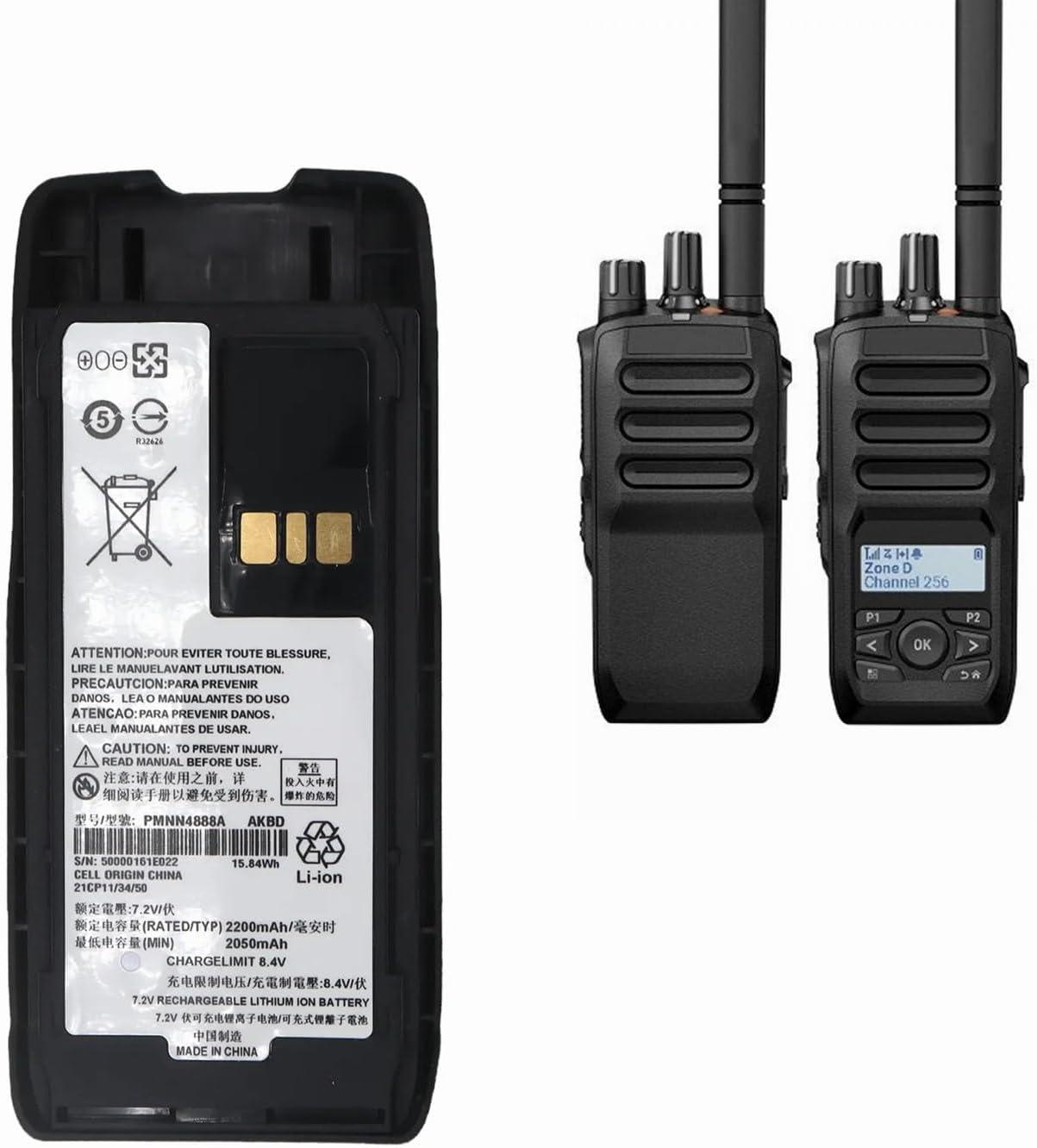 2400mAh Replacement Battery Compatible with Moto-rola R5 Walkie Talkie,Fits PMNN4878A