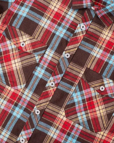 Image of Alimens & Gentle Men's Button Down Regular Fit Long Sleeve Plaid Flannel Casual Shirts