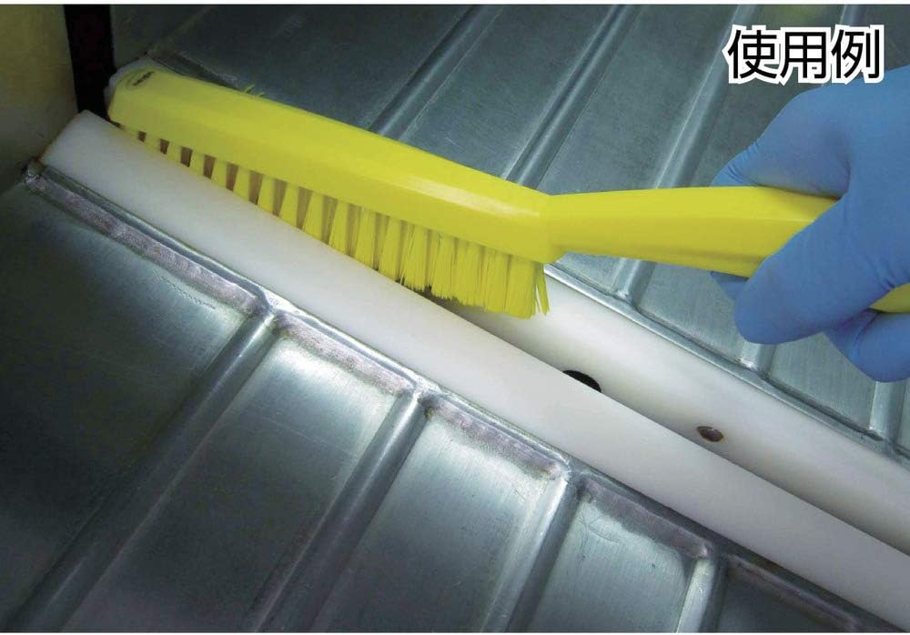 Vikan 13/16 in W Scrub Brush, Stiff, 11 51/64 in L Handle, 5 51/64 in L Brush, White, Plastic 41955-1 Each