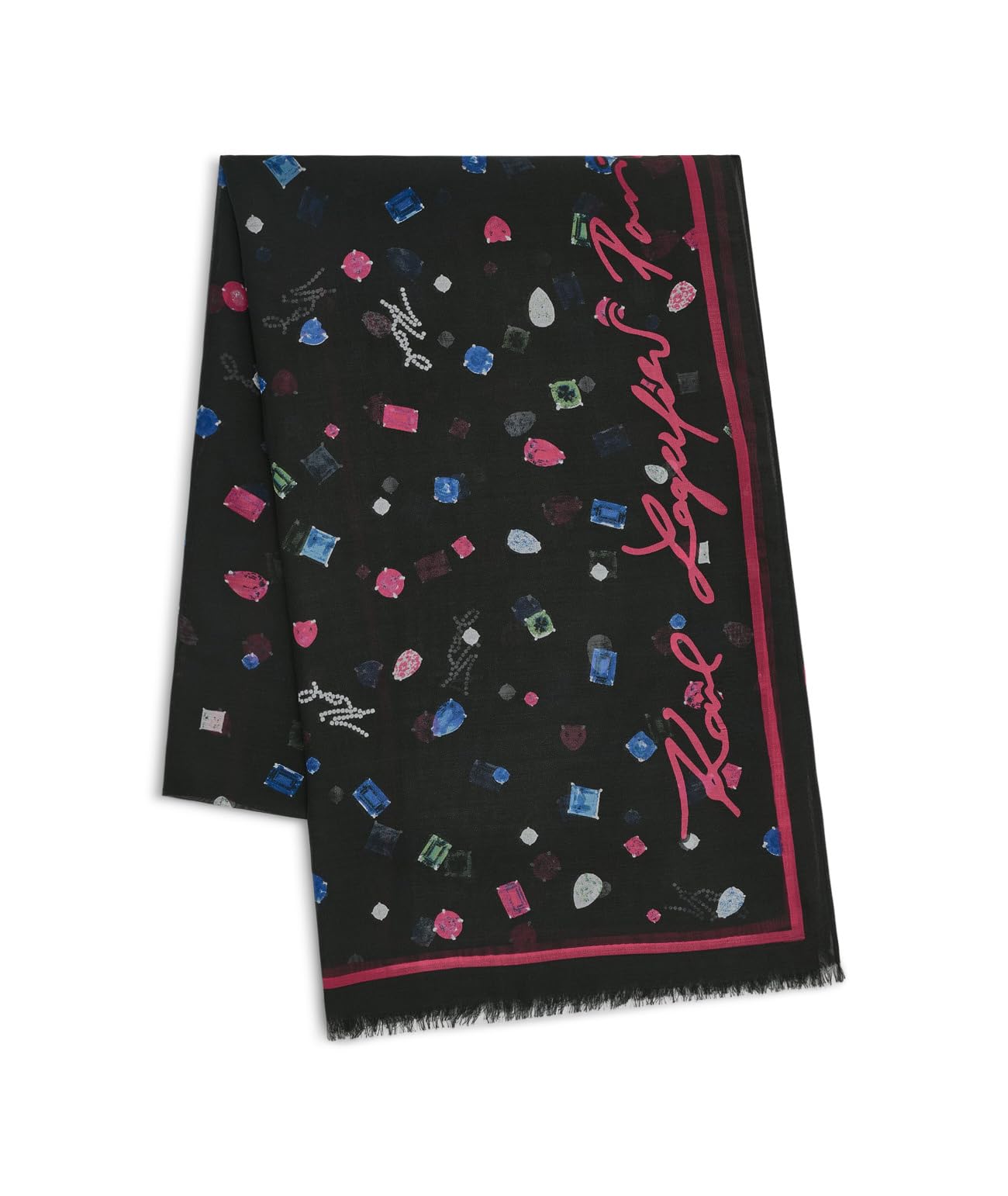 Karl Lagerfeld Paryż akcesoria damskie szalik, czarny, 1SZ, czarny, jeden rozmiar