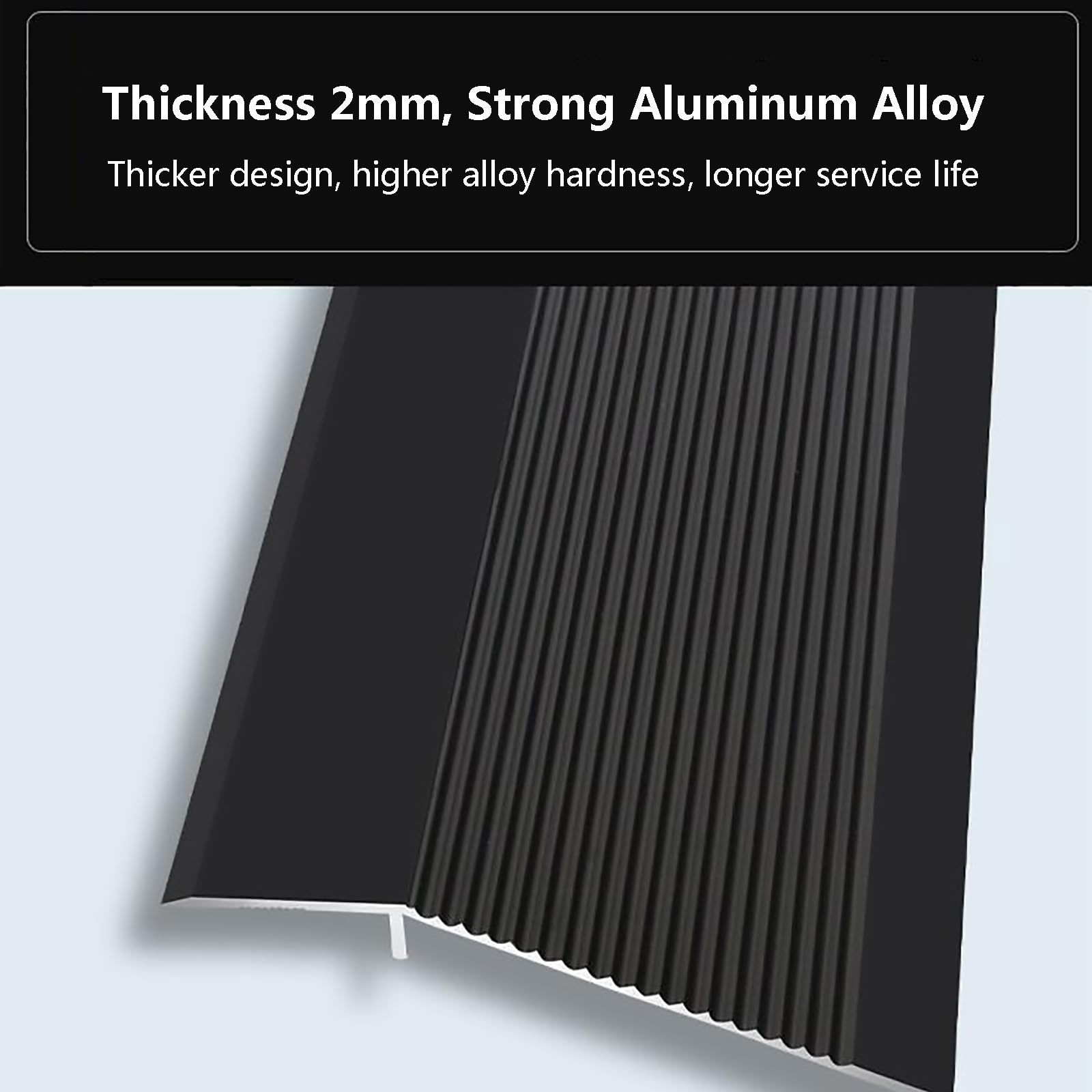 Overgang Strip Tegel Laminaat Overgang Strips Aluminium Legering, Aanpasbare Rand Trim Strip, voor Badkamer Laminaat Vloeren, Inclusief Base & Install Fitting (Kleur: Grijs