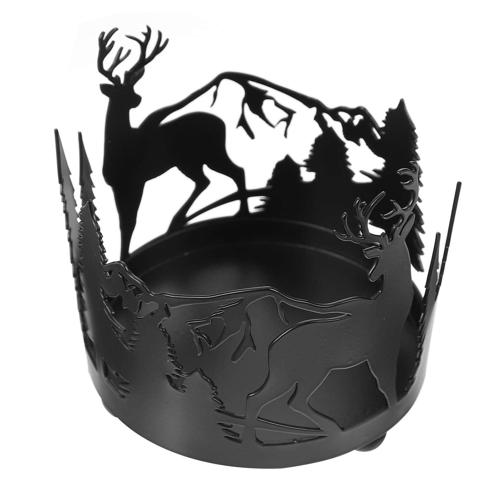 Toyvian 5 Piezas Candelabro Navideño de Hierro Negro Forma de Animal para
