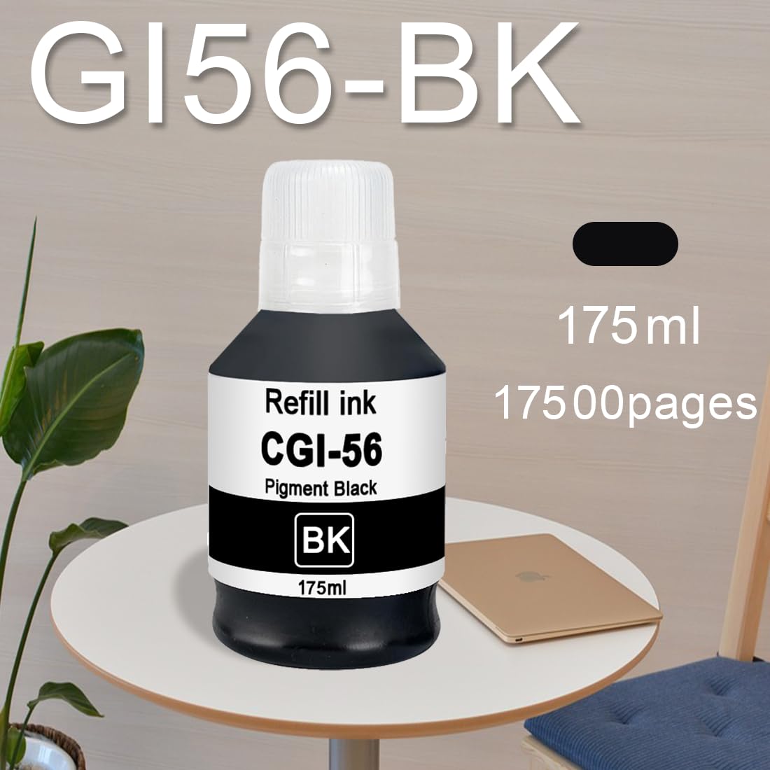 Doree Lot de 5 Bouteilles d’Encre GI-56 Compatibles avec Canon MAXIFY