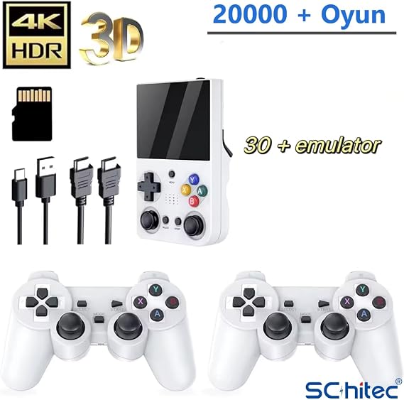 ScHitec 3.5 Inch Mini HDMI Output Portable Retro Game Console 20000+ Gaming Handheld Arcade 64Gb Purple