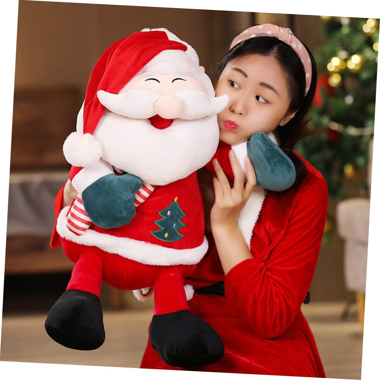 UPKOCH Pupazzo Di Babbo Natale Gigante Peluche Morbido e Confortevole Giocattolo Natalizio Regalo Per Ragazzo Ragazza Ragazza e Festività