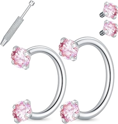 Xpircn 18G 7mm 8mm Nose Rings For Women Men Horseshoe Nose Rings Hoops Horseshoe Septum Lip Eyebrow Helix Daith Ear Nose Piercings
