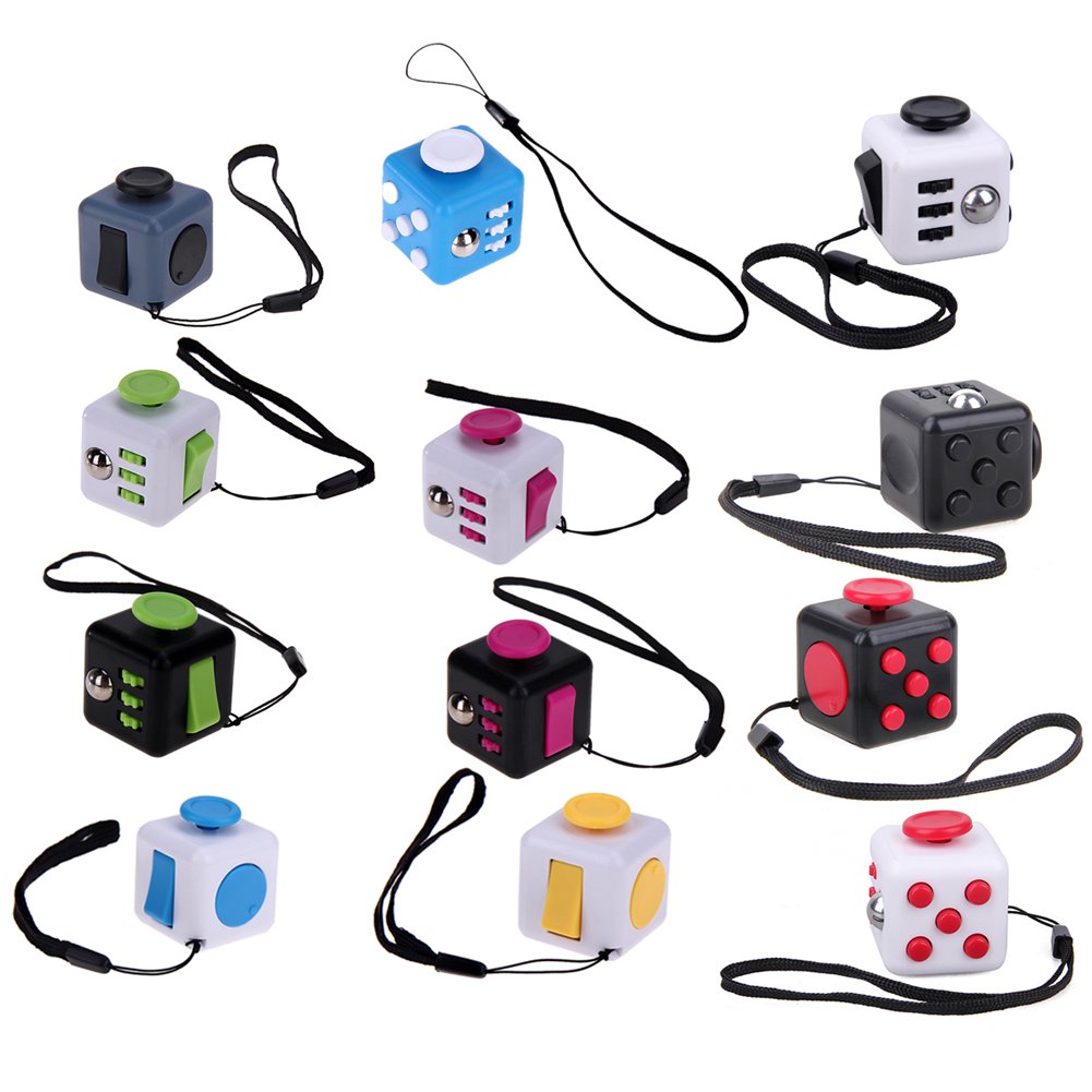 Warmingecom Fidget Cube with Strap for Relief Fidget Toy (Color Random)