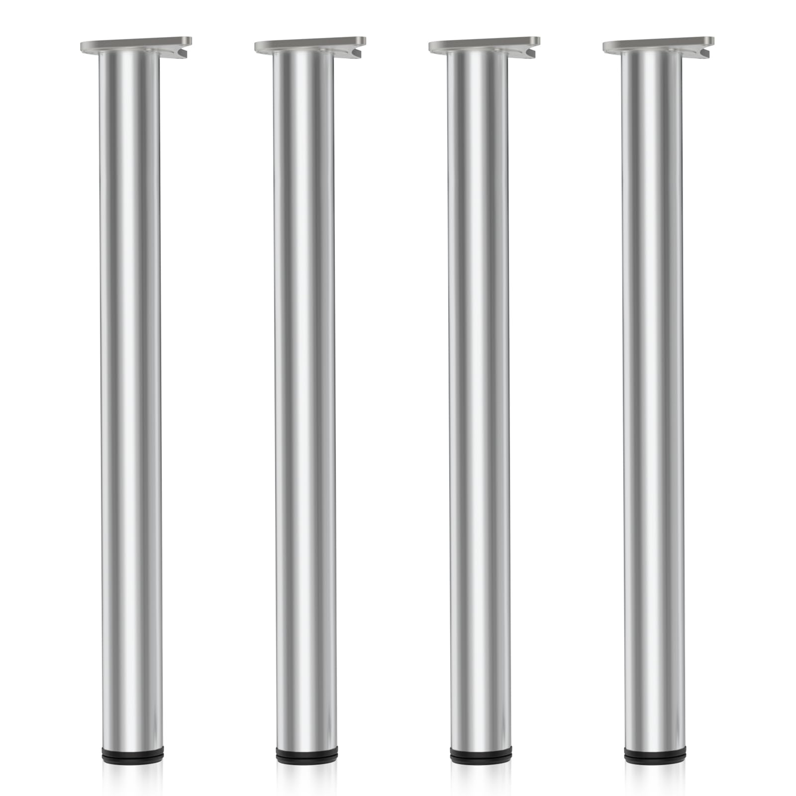 WilTec Juego de Patas para Mesa de Acero Inoxidable con 4 Patas cromadas y Patas Ajustables Ø60mm 870mm