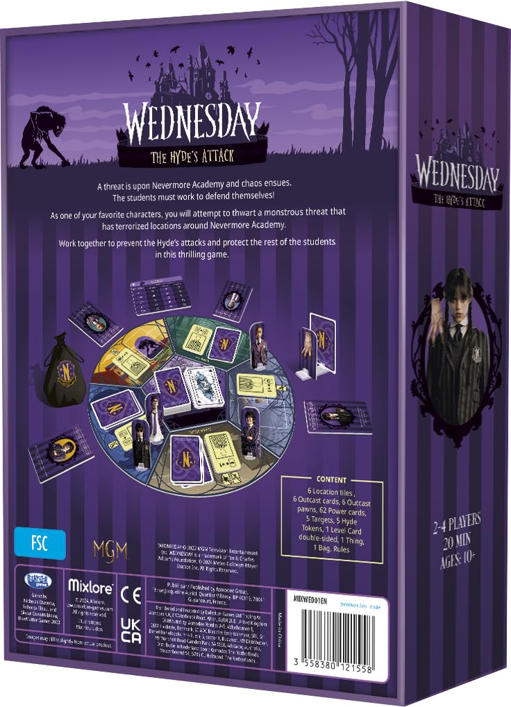 Mixlore Mercredi - The Hyde's Attack - Jeu de société coopératif à partir de 10 ans - 2 à 4 joueurs - Temps de jeu de 20 minutes