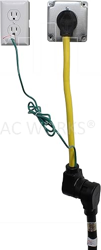 Miniatura 5 de AC WORKS Adaptador RVEV 14-50R de 50 amperios (salida de secadora de 3 clavijas 30A a 50A RVEV)