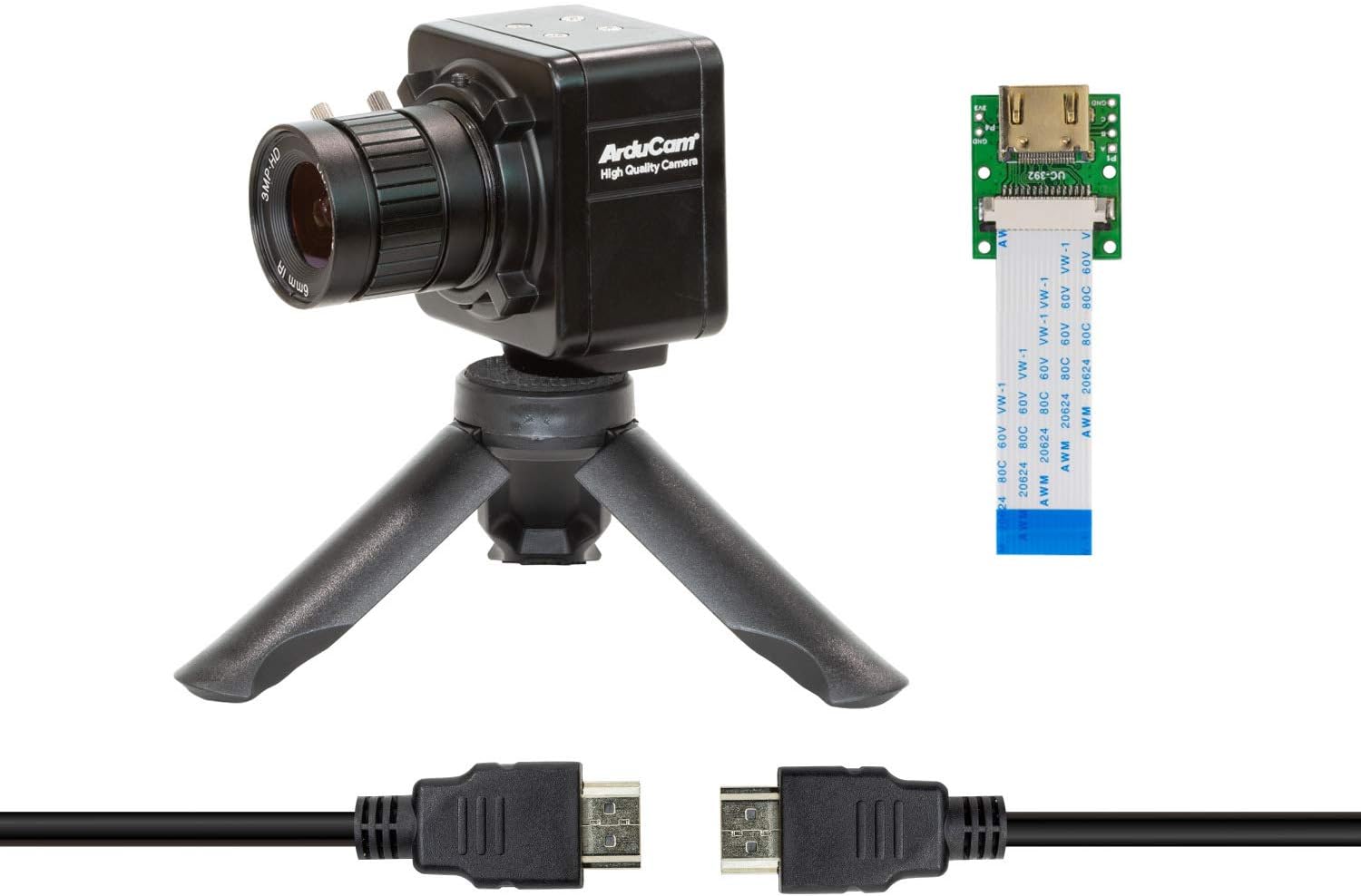 Arducam IMX477 Camera Bundle for Nvidia Jetson Nano/Xavier NX, 12.3MP HQ Camera Module with 6mm CS-Mount Lens, Metal Enclosure, Tripod and HDMI Extension Adapter
