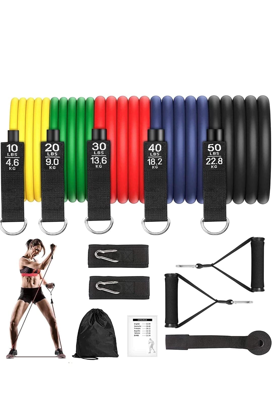 Everick Resistance Band for Workout,Resistance Band Set of 11,Resistance Band for Heavy Workout-Resistance Band Foam Handle Door Anchor Pull Ankle Strap (B0BFFJ9ZHK) Amazon Price History, Amazon Price Tracker