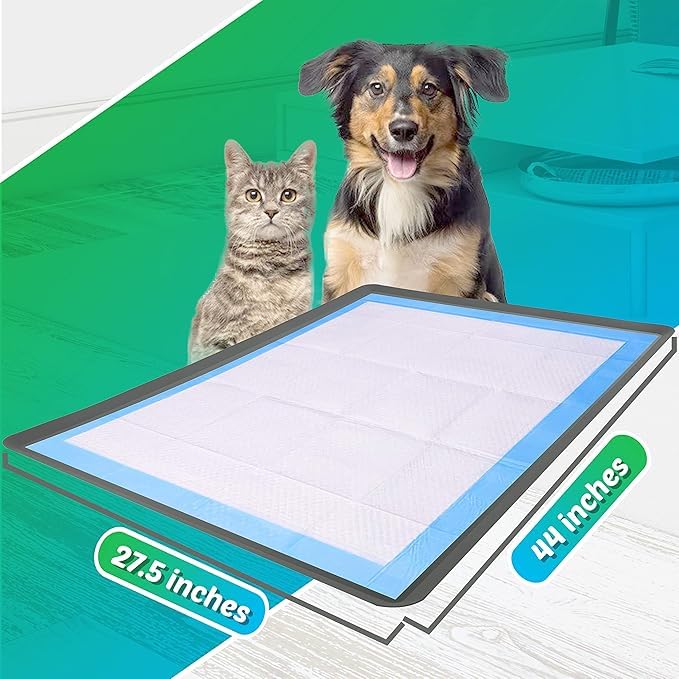 Image of TidyFriend 2 Pk Dog Pee Pad Holder Tray Fits for 27.5 inch x 44 inch Pee Pads with Corner Lock Holes, Raised Edges, Non-Spill, Easy to Clean Silicone Dog Potty Tray Holder, for Indoor Floor Protection (Grey)