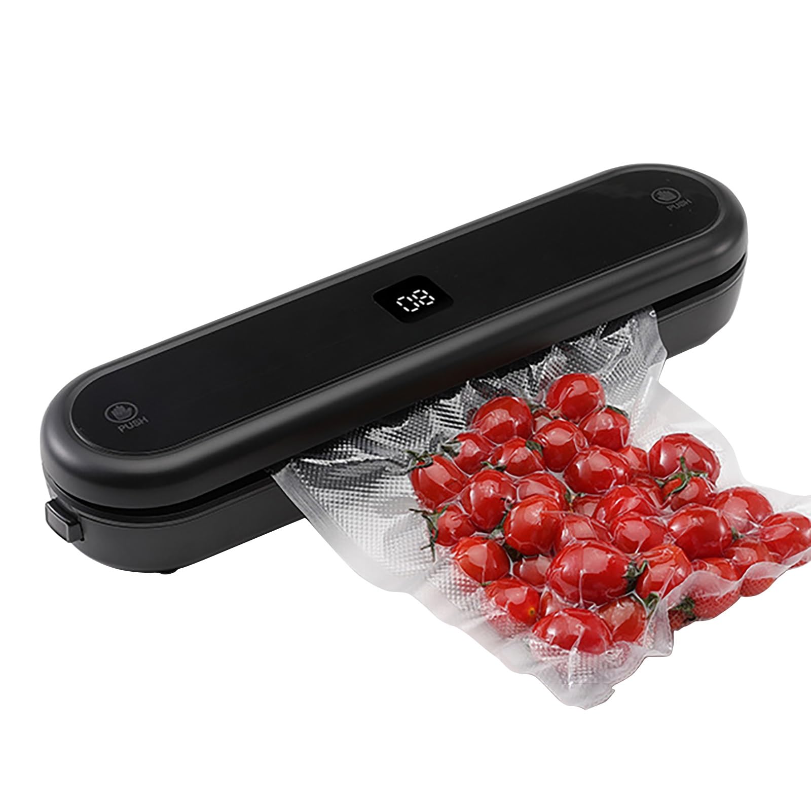 Macchina Sottovuoto per la Conservazione Degli Alimenti, Potente Aspirazione, Elettrodomestico da Cucina Compatto Bianco/nero per Freschezza e Cottura Sous Vide(Black)