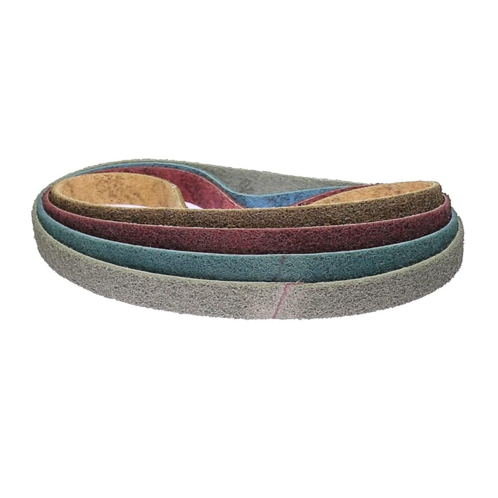4 Stück 762 x 25 mm Vlies-Nylon-Polierband, 76,2 x 2,5 cm, dehnungsbeständiges Schleifband, Metall-Kunststoff-Streifen, Entgraten(Colorful)