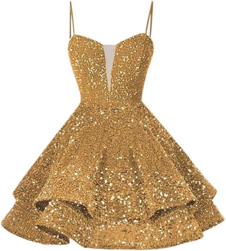 Red Dresses for Women Christmas Sequin Homecoming Push Up Ruffle Tiered Dress Sparkly Elegant Cocktail Dress