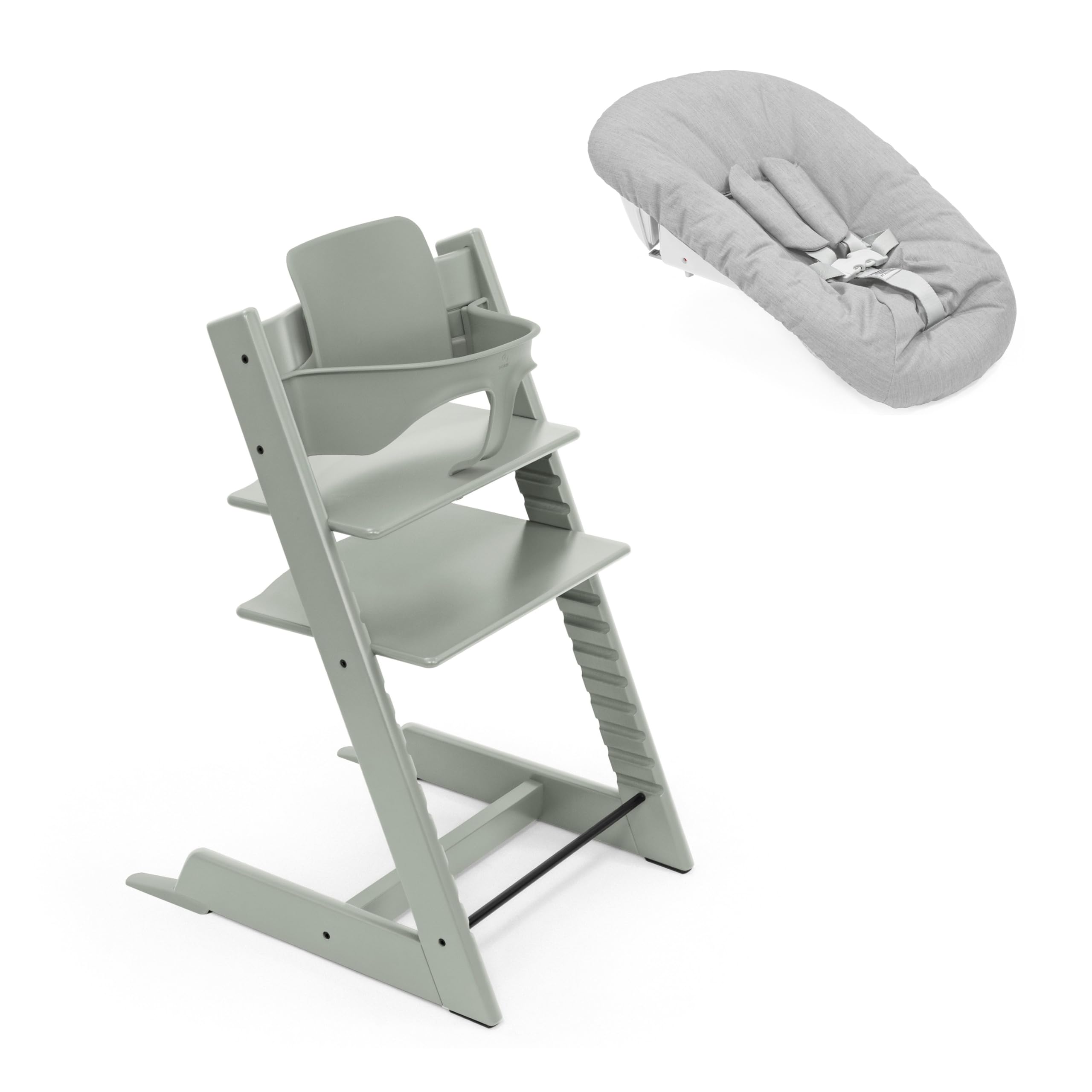 Stokke Tripp Trapp Hochstuhl, Glacier Green (inklusive Stuhl & Baby Set2) mit Newborn Set - Sicheres, verstellbares, ergonomisches Design