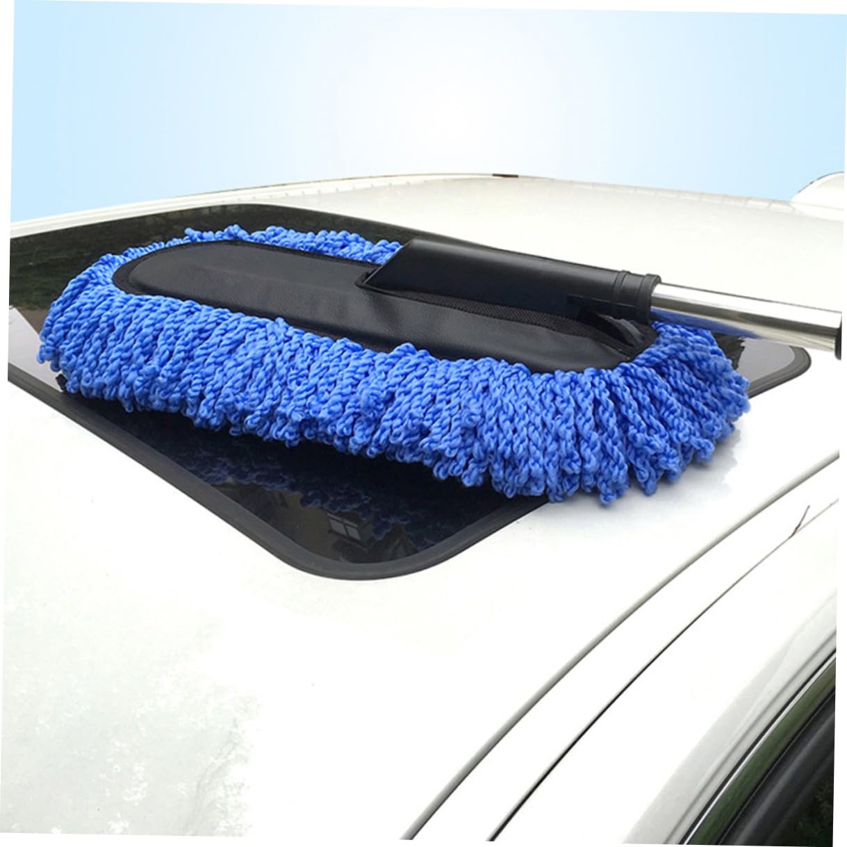 2 Stück Autostaubbürste Mit Flexiblem Edelstahl Griff Verstellbar Abnehmbar Für Auto Fahrrad Und Haushalt Autowachsbürste Auto Innenraumreiniger Blauer Griff
