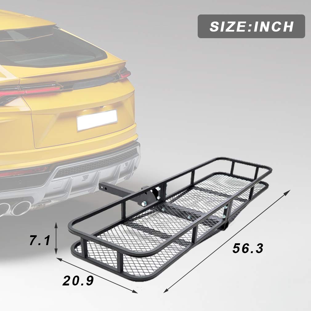 FIERYRED Folding Cargo Carrier Luggage Basket 500 lbs. Capacity