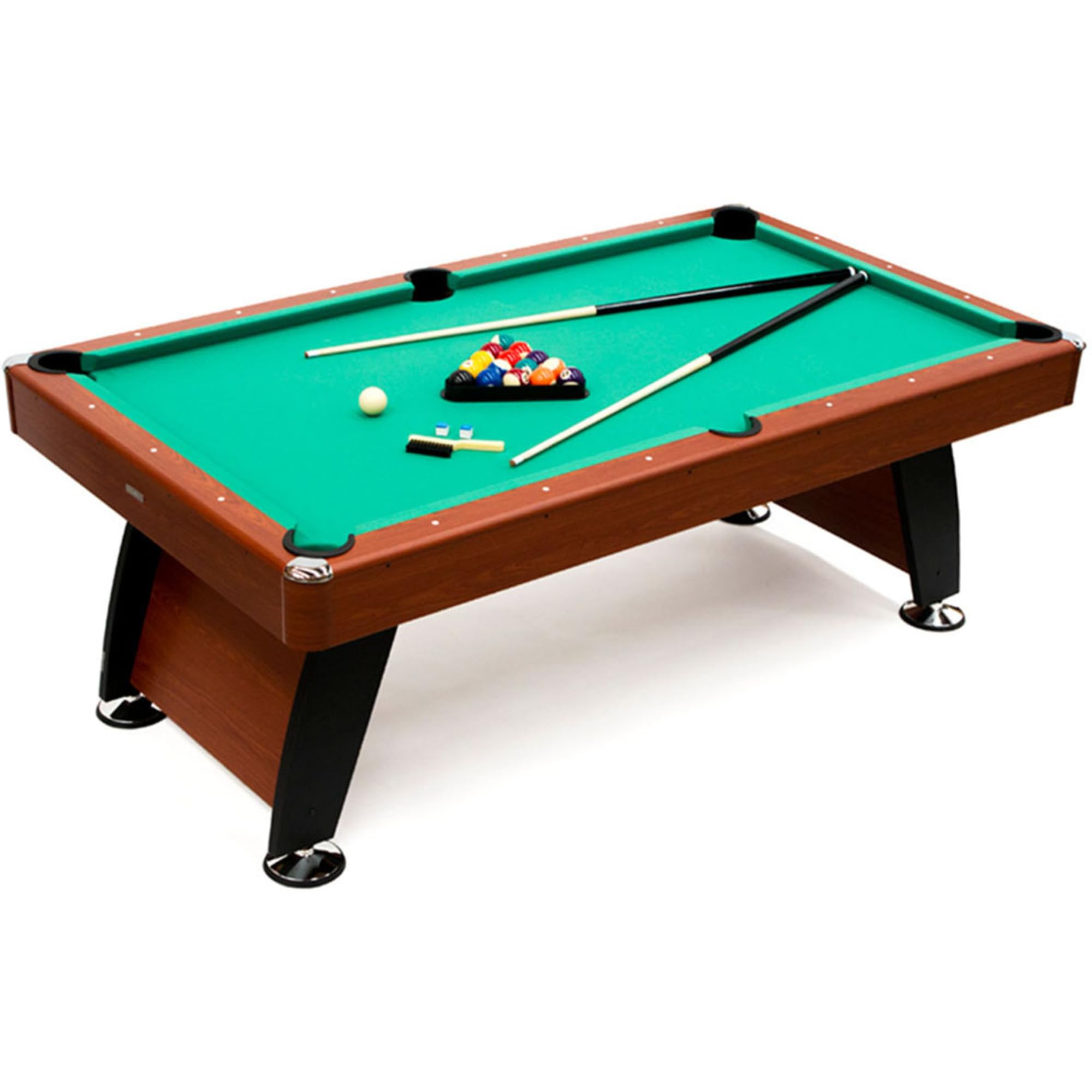 PL Ociotrends Mesa de Billar Semi Profesional Alejandría | Color Verde Clásico con Niveladores en Todas Las Patas | Incluye Juego Completo de Accesorios