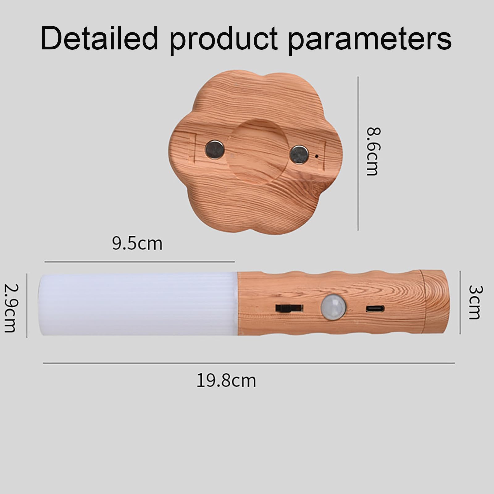 Aplique de Pared para Interiores, Recargable por USB, Regulable, LED de Noche, 3 en 1, lámpara de Pared inalámbrica, Sensor de Movimiento, Linterna de Pared para Dormitorio, pasil
