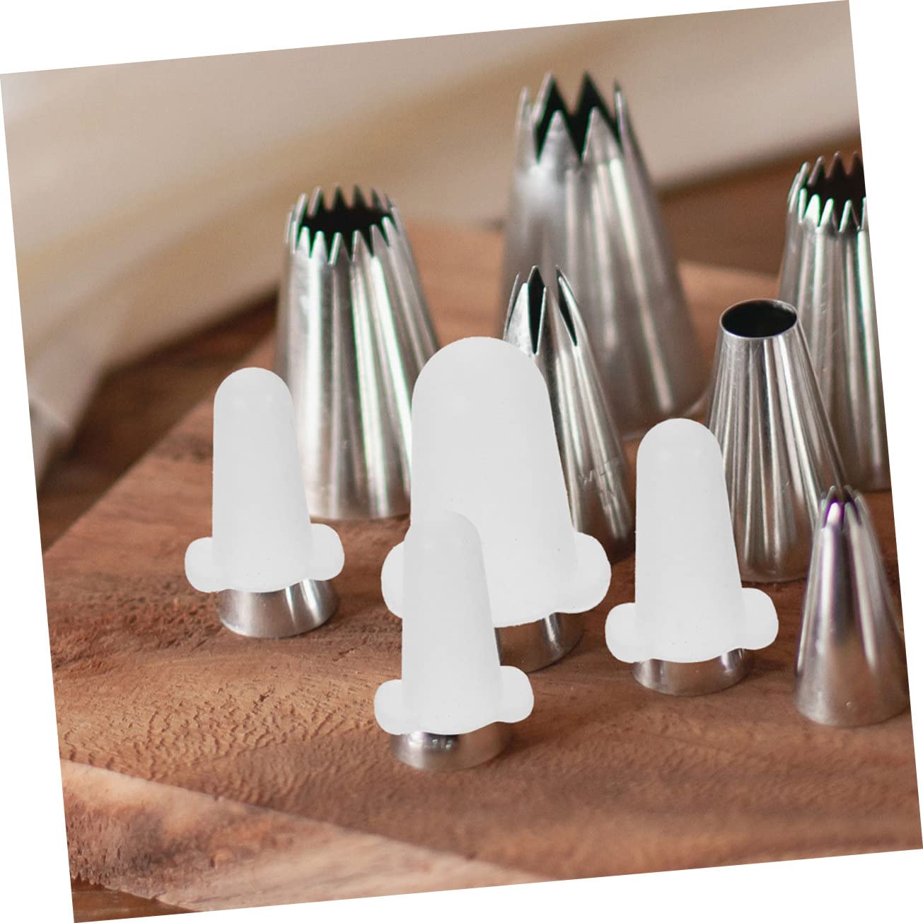 PRETYZOOM Lot de 6 Protections en Silicone pour Douilles de Pâtisserie, Souples et Pratiques, Forte Adhérence, Adaptées la Plupart des Embouts de Décoration