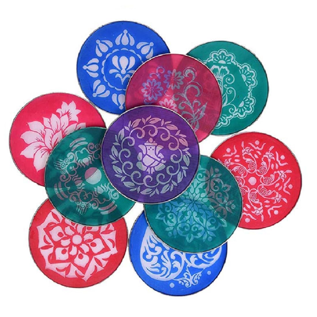 SEAHAVEN Magic Rangoli Making Kit Includes Magic Tool (8 inch) Jali 2Pcs for Diwali Home Decor Indoor Outdoor Decoration Rangoli (Random Design)