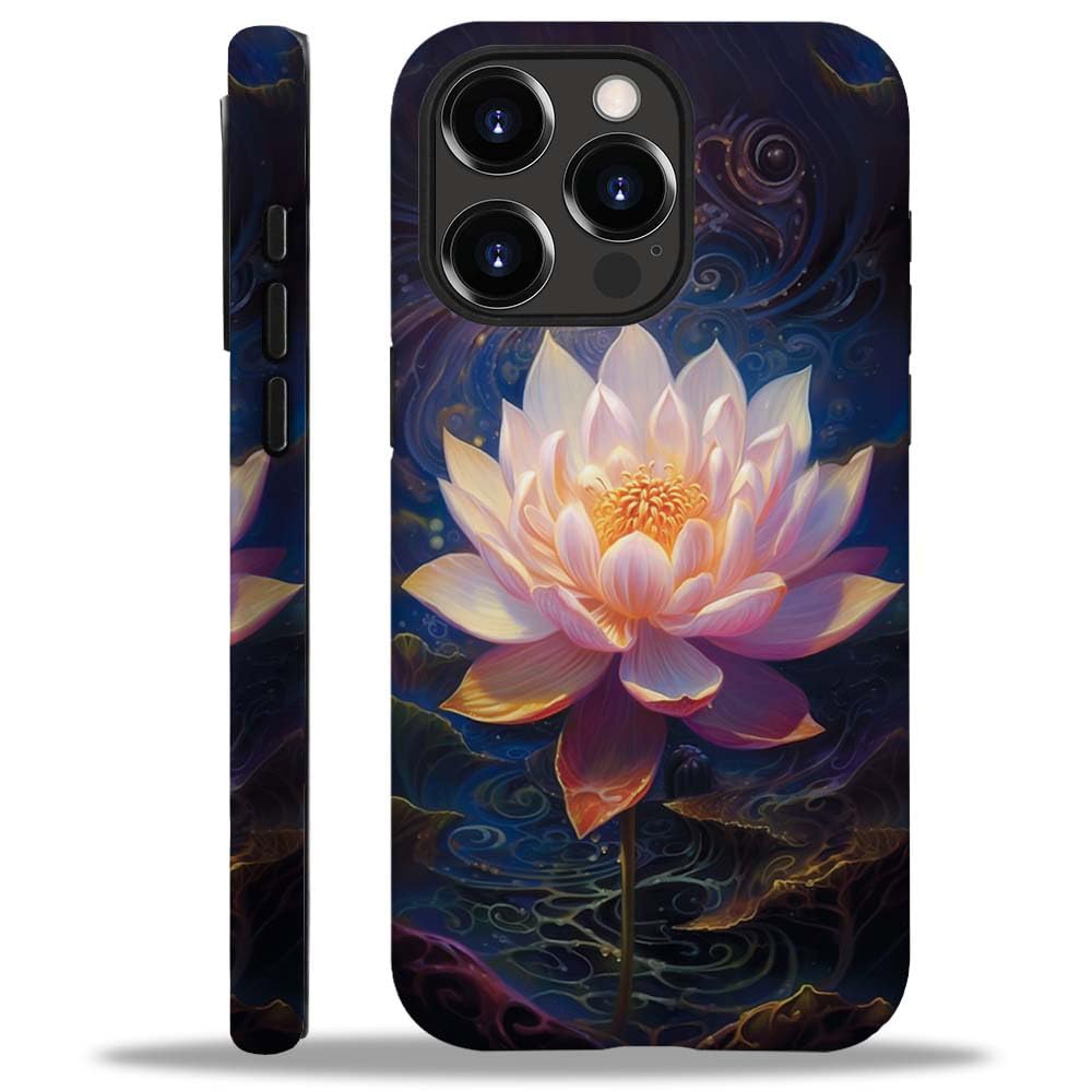 Compatible with iPhone 15 Pro Max Case,Beautiful Lotus Flowers Case for iPhone 15 Pro Max,2 in 1 Double Protection Shockproof Case for iPhone 15 Pro Max 6.7-inch Beautiful Lotus Flowers