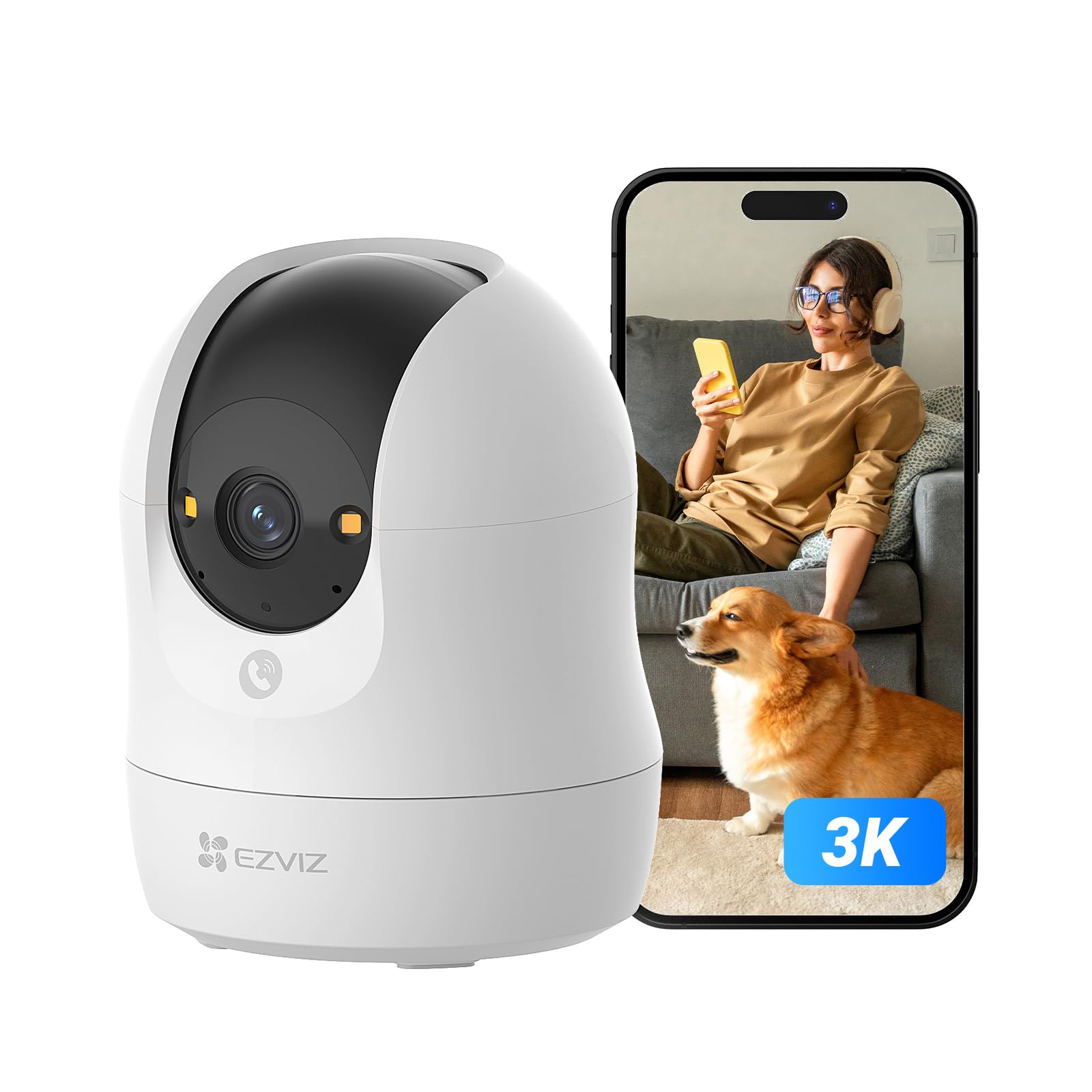 Ezviz 3K 360 Indoor Wifi Surveillance Camera, 5Mp Baby Camera With 2.4Ghz Wifi, Human/Noise Detection, Colour Night Vision With Wdr, Auto-Zoom Tracki