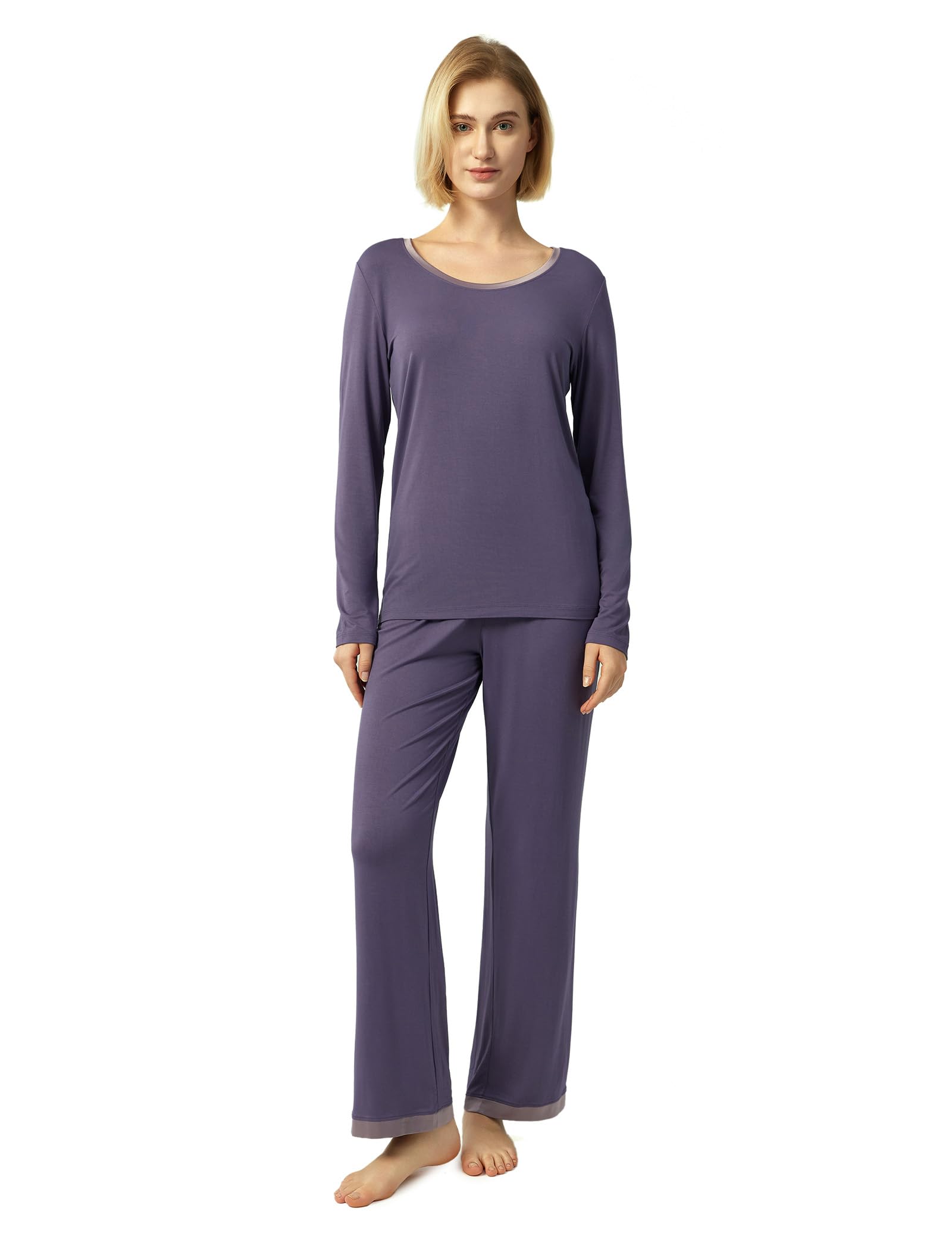 GYS Women's Bamboo Viscose Capri Pajama Set – Short Sleeve Top & Capri Pants For Lounging & Sleep - View #5