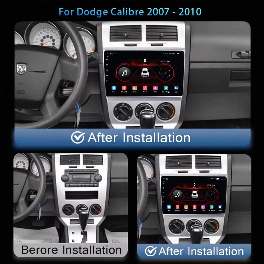 Radio GPS para Dodge Caliber con CarPlay inalámbrico y cámara de marcha atrás 2
