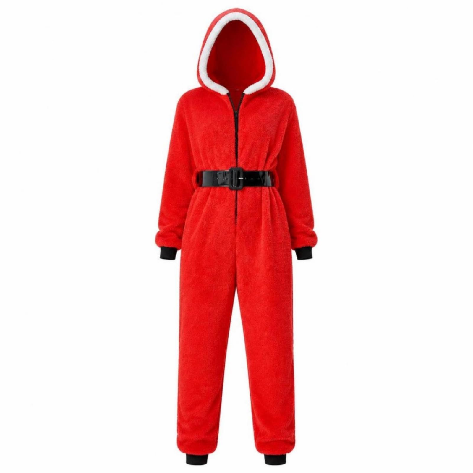 TISHITA Combinaison de Fête Femme Combinaison Pyjama Tenue One Piece Survêtement avec Capuche Chaude Finitions Fermeture Devant Ceinture au Taille en