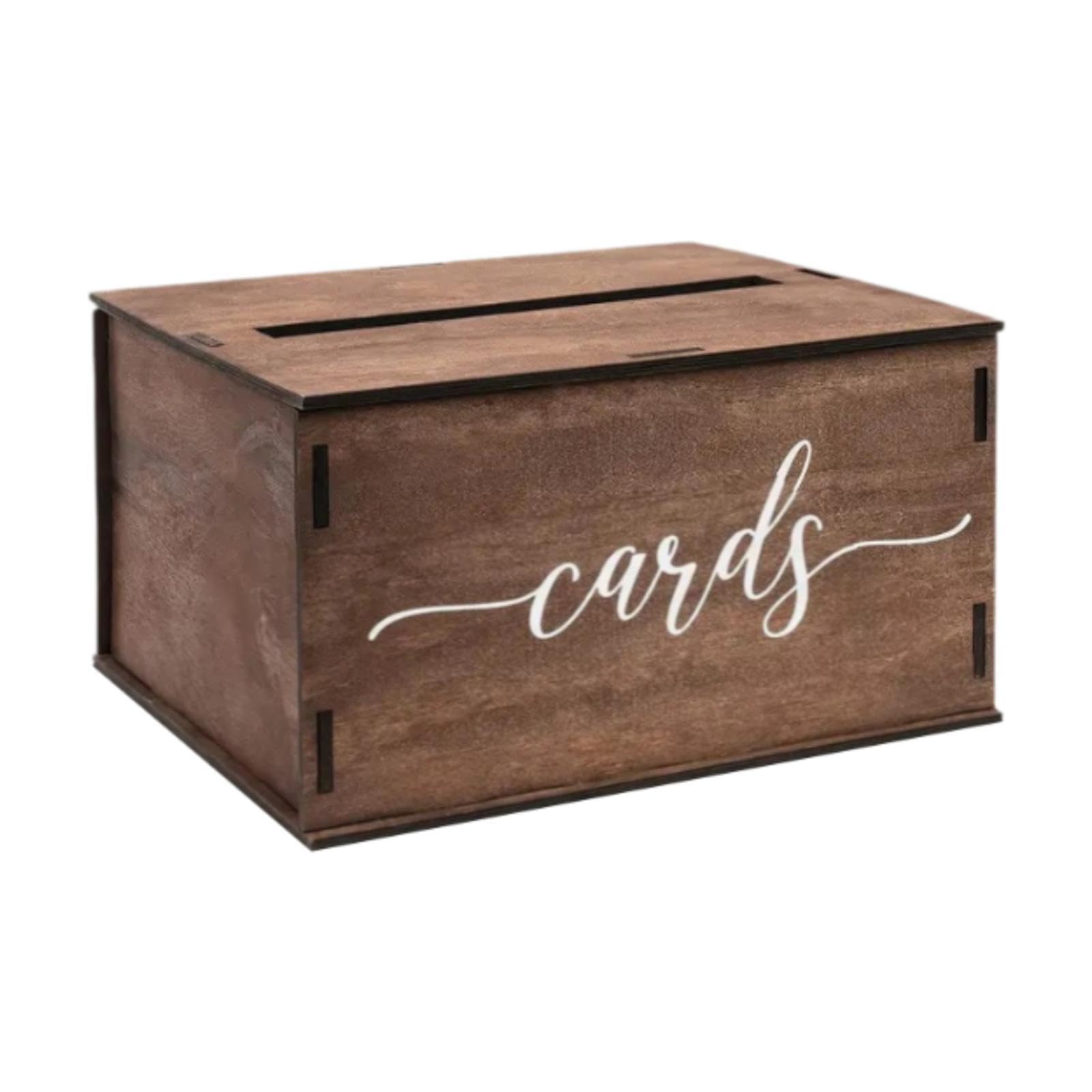 Boîte à cartes de mariage en bois : sécurisez vos enveloppes de table