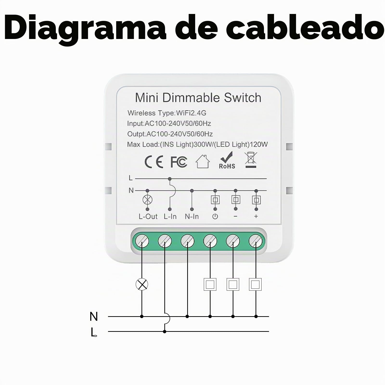 Regulador de luz dimmer led, Regulador intensidad luz led Wlan 2.4G, Re gulador para l ed, Compatible con Alexa, Tuya,Smart life,Google Home, regula intensidad, Control por voz/Tiempo