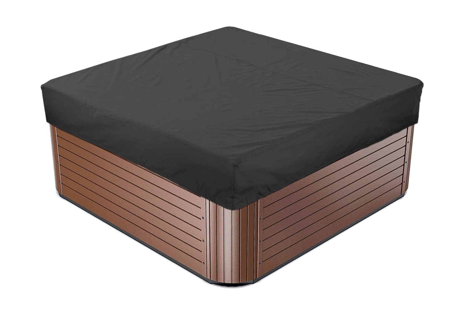 LDIW Funda para Bañera de Hidromasaje Cubierta Protectora Cuadrada para Masaje de Burbujas de SPA Whirlpool Fabricada en Poliéster 210D Antipolvo y Anti UV,Negro,244x244x30cm