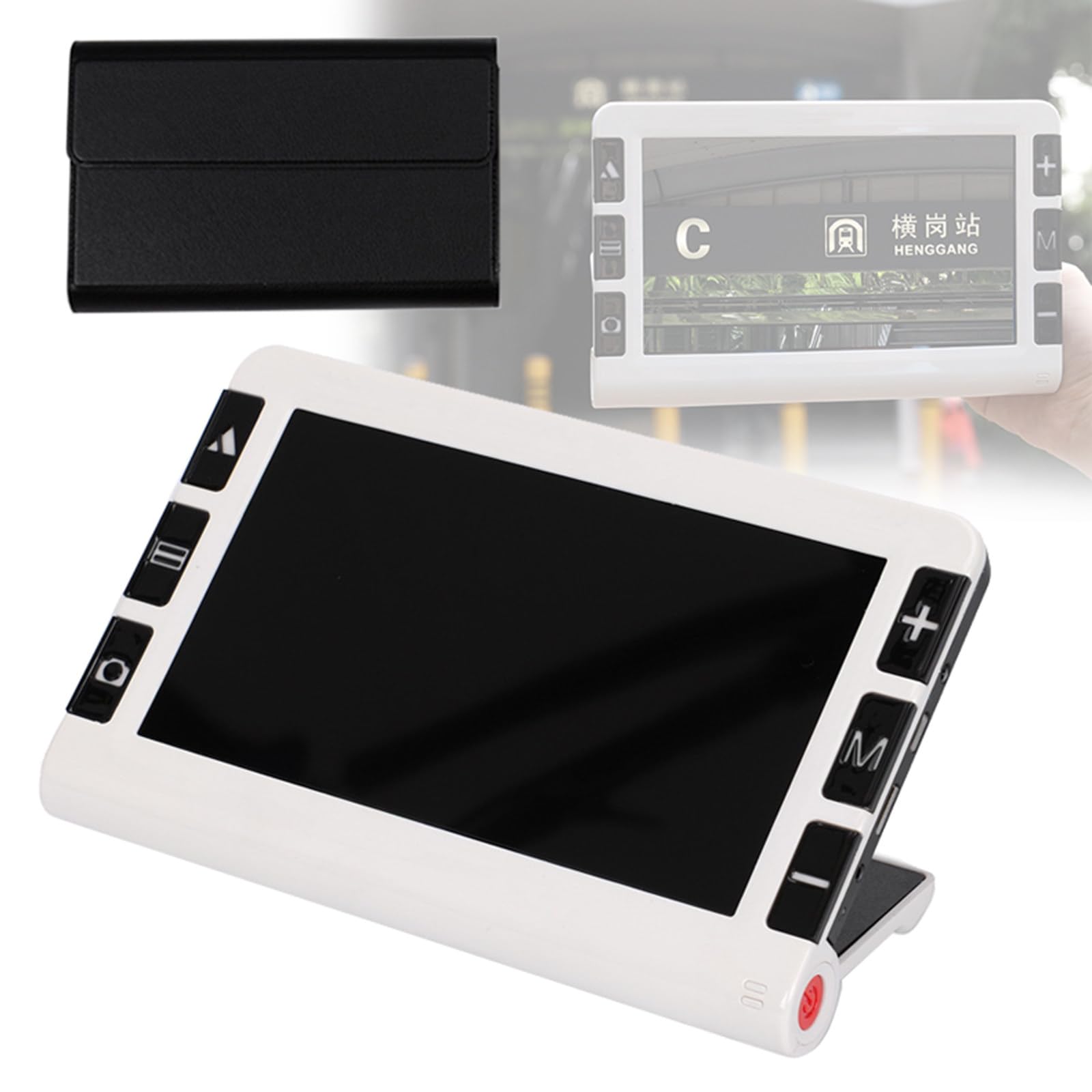 Cyfrowa lupa, 8-calowa przenośna, ładowalna elektroniczna pomoc w czytaniu dla osób słabowidzących, niedowidzących, daltonistów, obsługuje wyjście HDMI AV