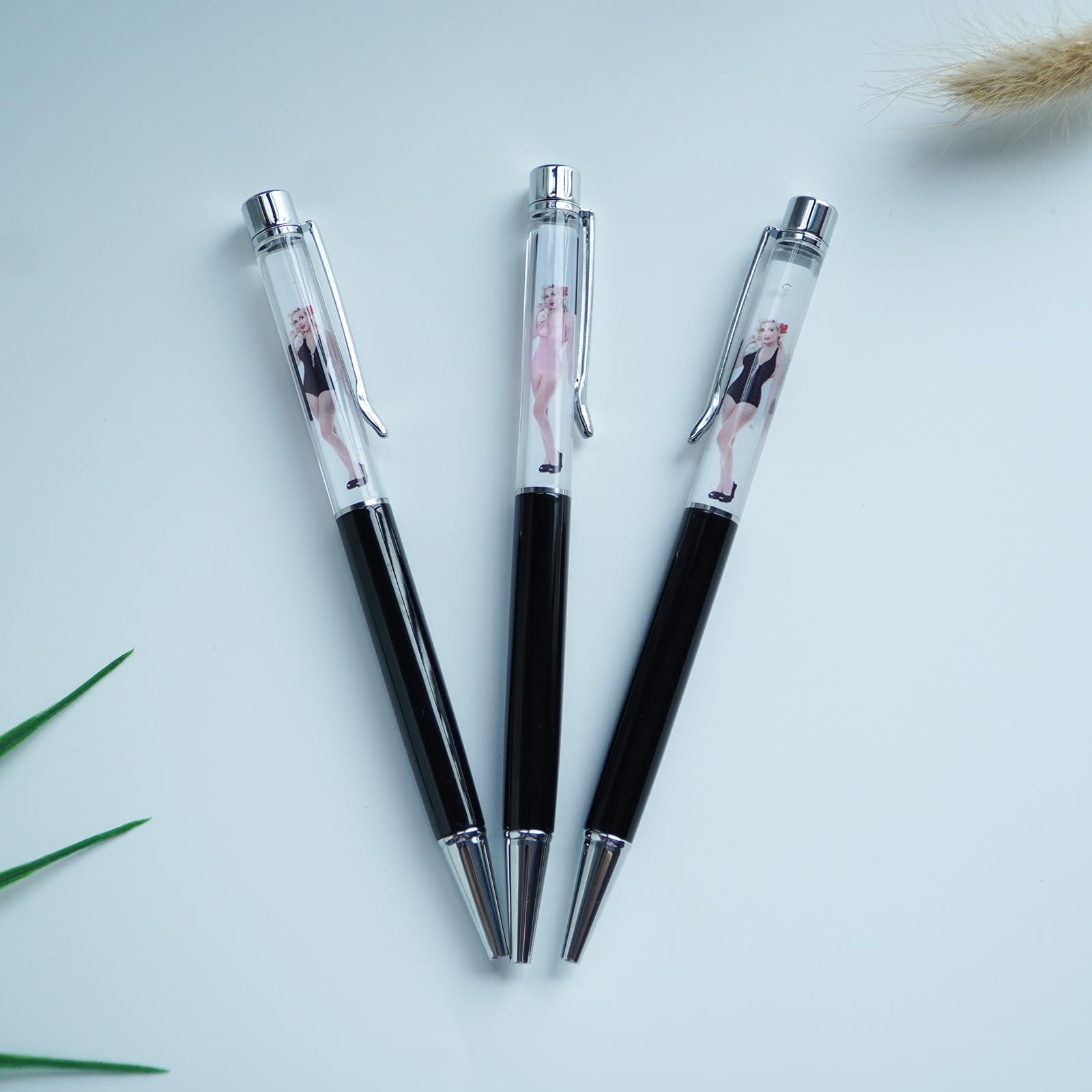 Sikyby Luxury Naked Lady Girl Funny Writing Journaling Office Pen Floating Floater Tip And Strip Kawaii Ballpoint Nude Pens For Adult Women Men Nice Gift(Black) - Image 3