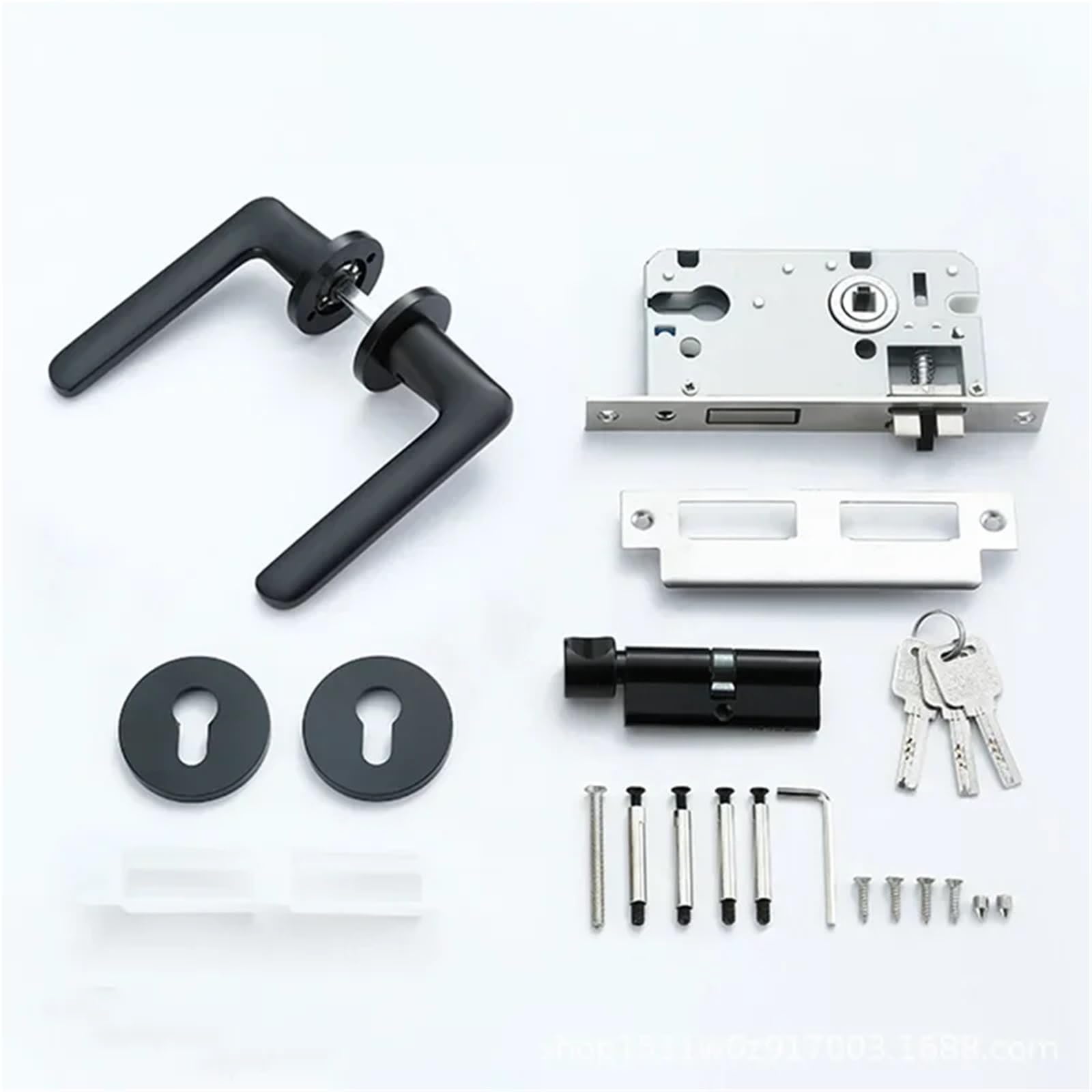 Sxolcoufoh E Black Spac Aluminum Split Lock Room Handl Lock 1Pcs(E)