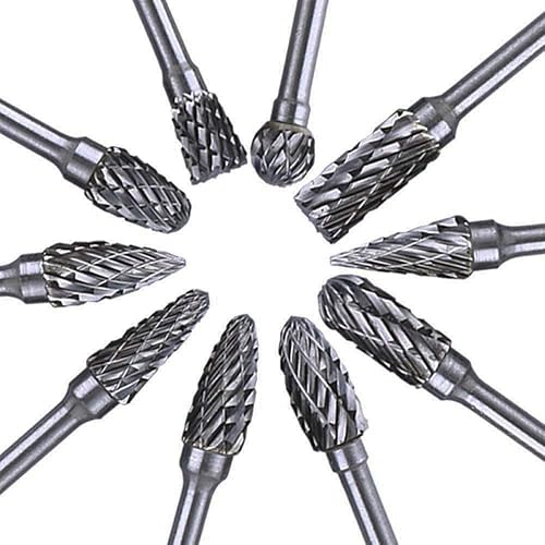 Juego de fresas rotativas para tallar, carburo de tungsteno, acero sólido, cabezal de molienda para herramientas rotativas Dremel, carpintería,