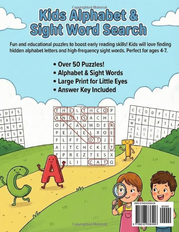 kids alphabet and sight word search: Fun Alphabet and Sight Word Puzzles to Build Confidence and Early Reading Skills image 3