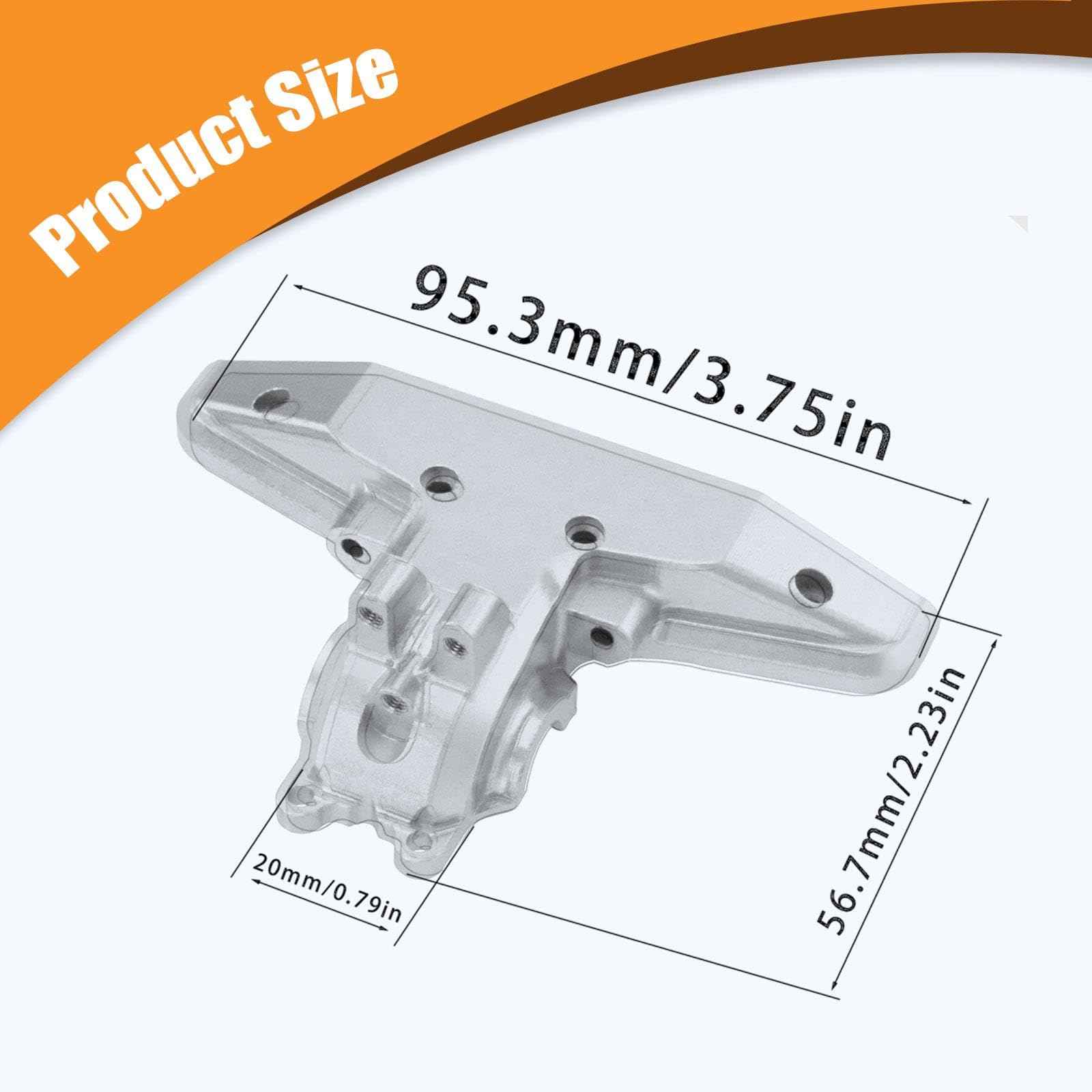 RC Car Copertura Cambio Ingranaggi Rear Pezzo Elemento Sostitutivo Posteriore Compatibile CNC Alluminio Adatta per Auto Radiocomandate, Argenteo
