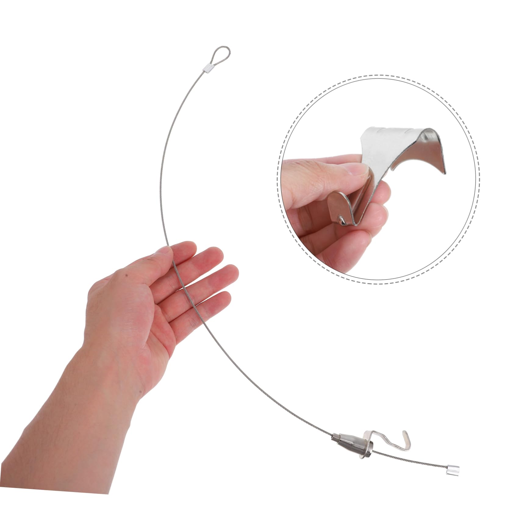 Kit per Appendere Quadri Filo Regolabile, Ganci Argento