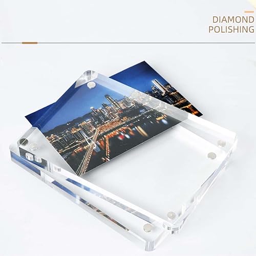 Miniatura 2 de Vowcarol Marcos de fotos acrílicos de 2.5 x 3.5 pulgadas, marco de fotos pequeño, soporte magnético para fotos de escritorio, pantalla de fotos sin