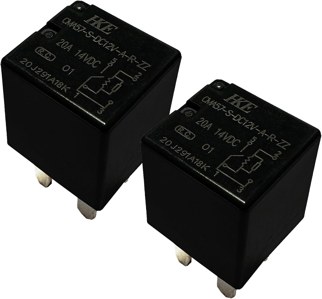 2Pcs CMA57-S-DC12V-A-R-ZZ 20A 12VDC 4Pins Automotive Relay, Normally Open