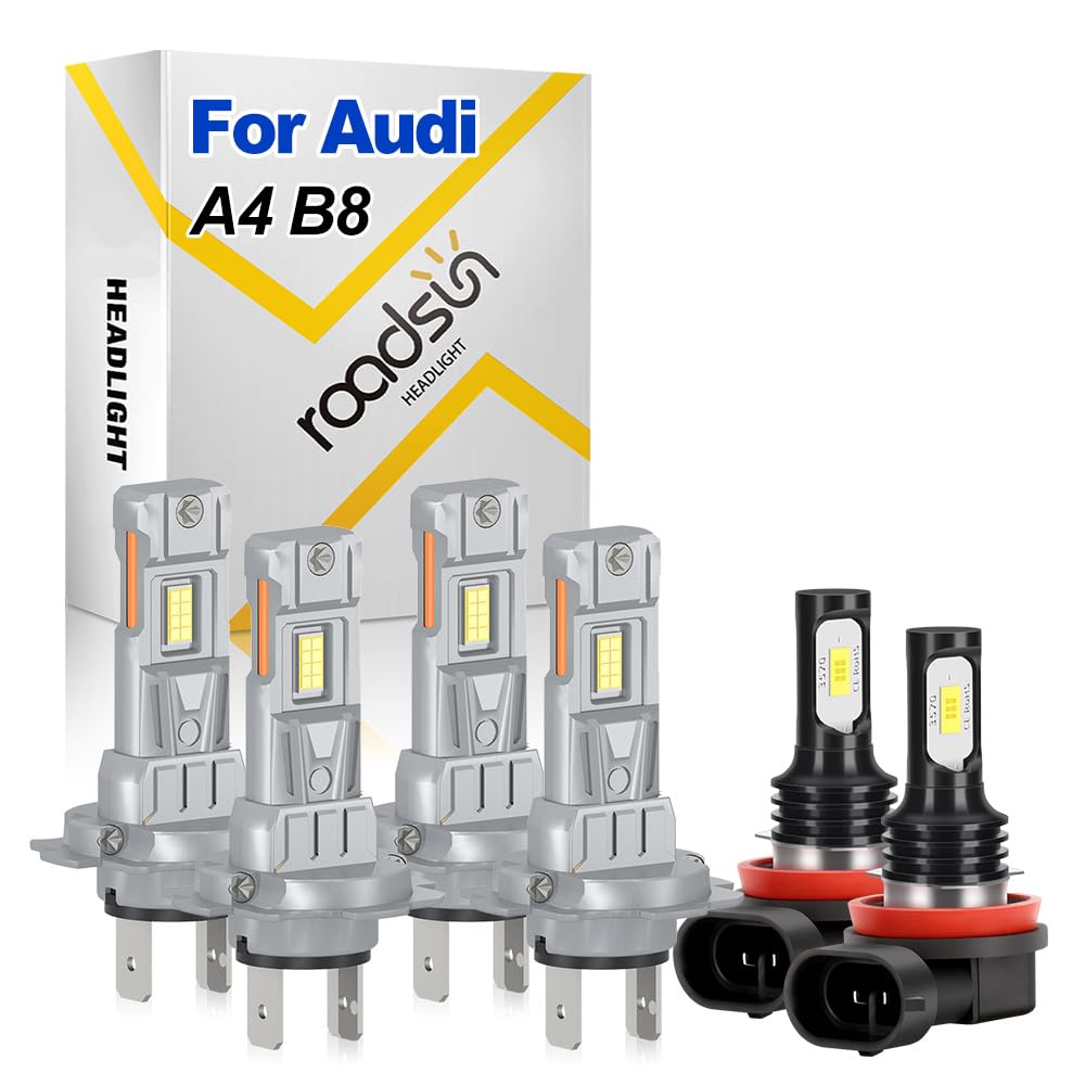 Generico Fari LED 3570 CSP ad alta luminosità, 120W, 6000K Bianco, Abblaglianti H7, Anabbaglianti H7, Fendinebbia H11, Lampadine LED a risparmio energetico, For Audi A4 B8 2007-2016