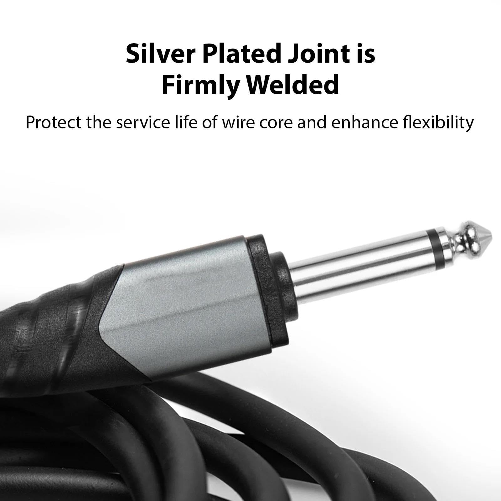 Kabel do instrumentu audio o długości 10 m/33 stóp Złącze 6,35 mm z męskiego na męskie 1/4 cala Gitary Kabel Instrumentalny