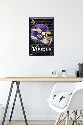 Miniatura 9 de Trends International NFL Minnesota Vikings - Póster de pared con casco neón 23