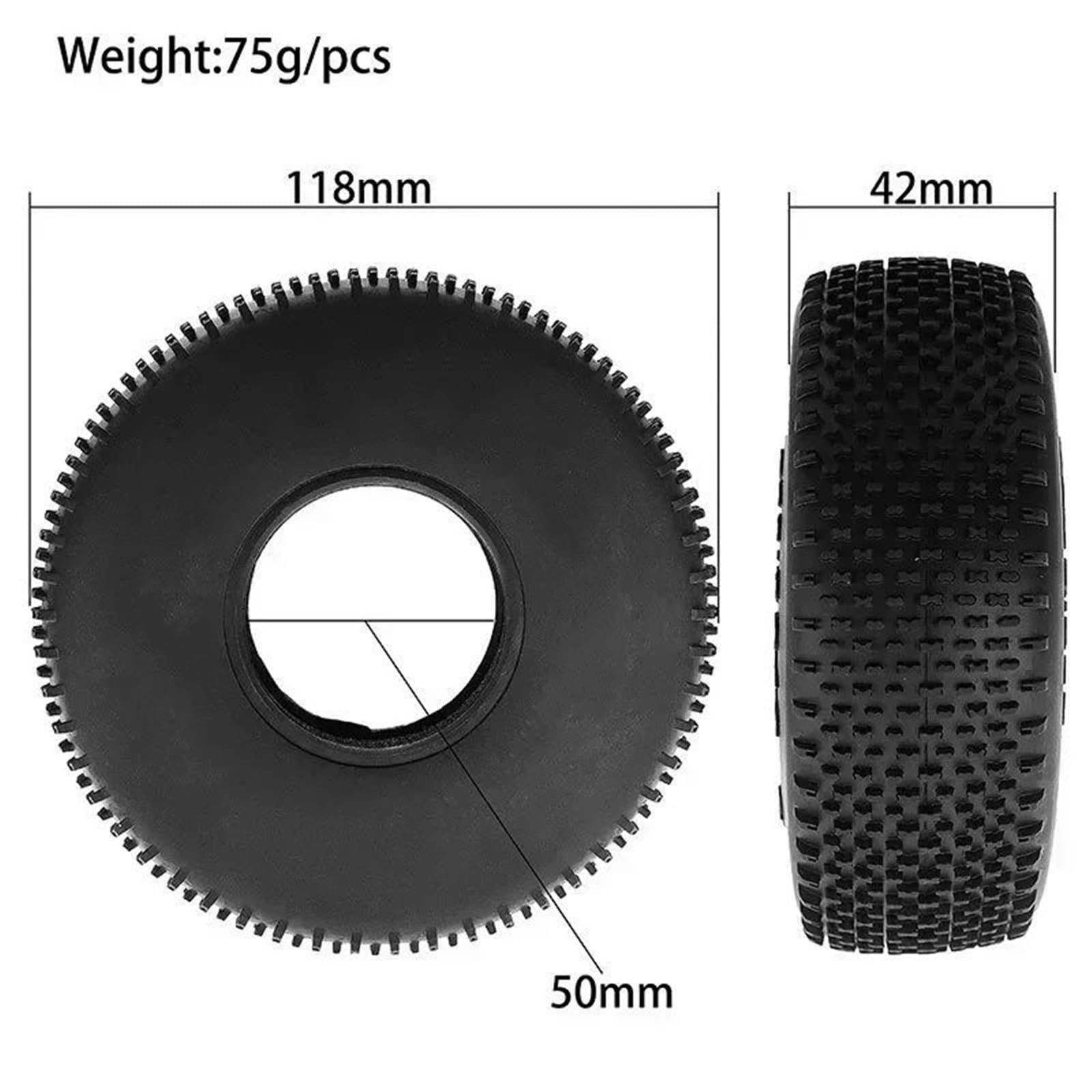 Per Scx10 Per Trx4 Per Mini D90 1/10 Rc Parti Automobili Morbida Gomma Naturale 1.9 "Pelli Pneumatici 118mm Od 42mm Larghi Aletta Battistrada 4 Pezzi Ricambi Modellini RC